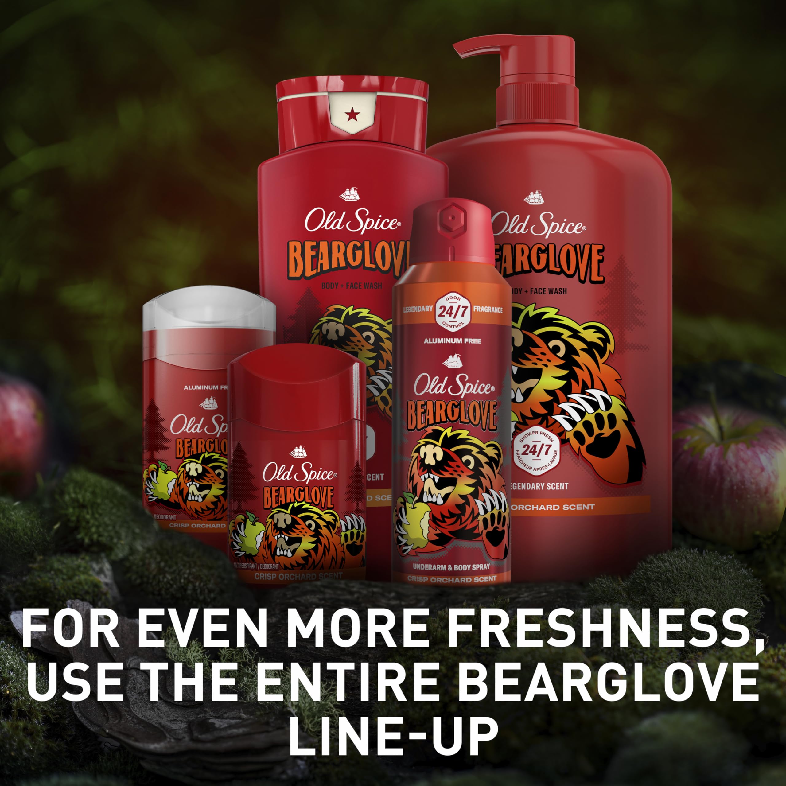 Old Spice Bearglove nourishing skin and clean feel after shower.