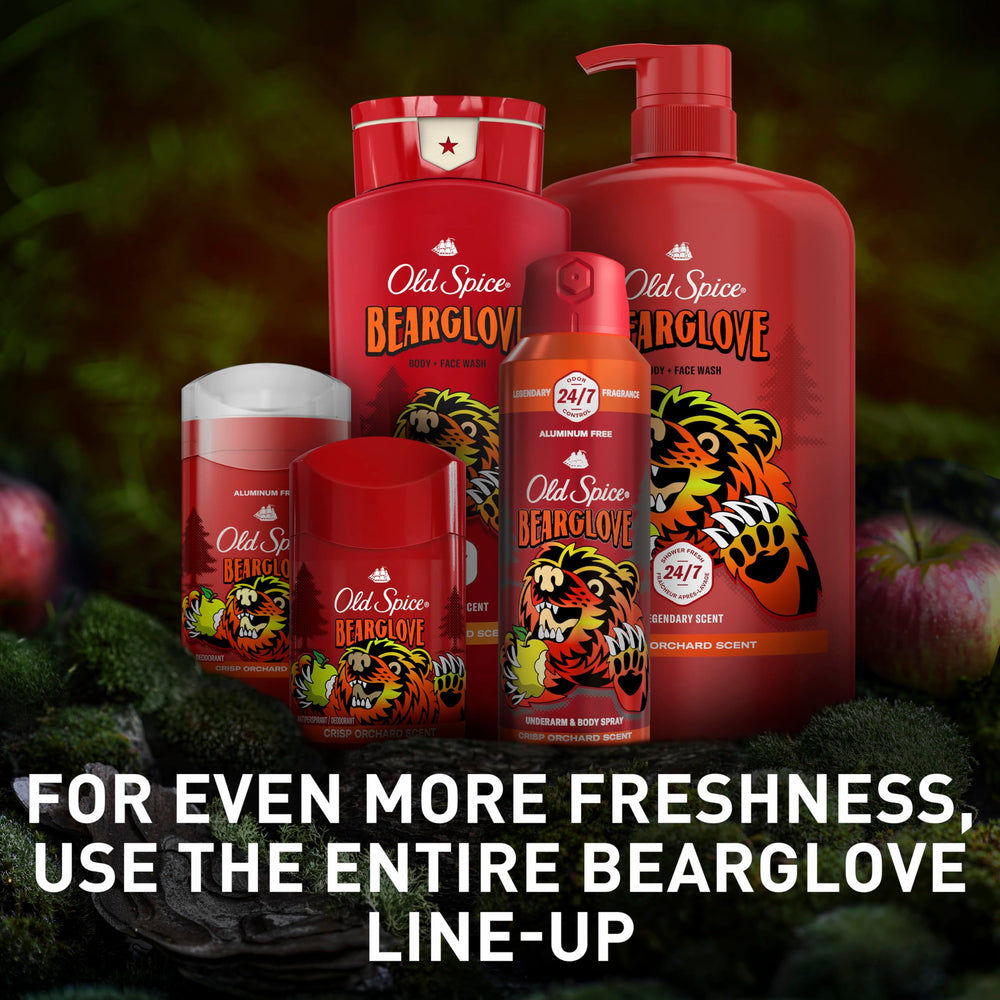 Old Spice Bearglove nourishing skin and clean feel after shower.