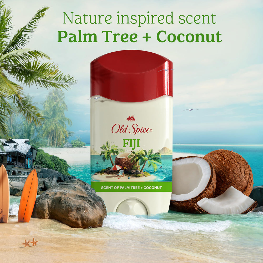 Old Spice brand logo on tube reinforces recognizable freshness and heritage.