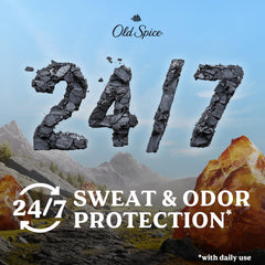Old Spice Volcano charcoal visual highlighting activated charcoal for deep freshness.