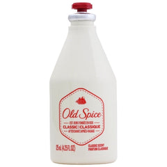 Old Spice Classic aftershave splash-top view showing quick post-shave application and scent