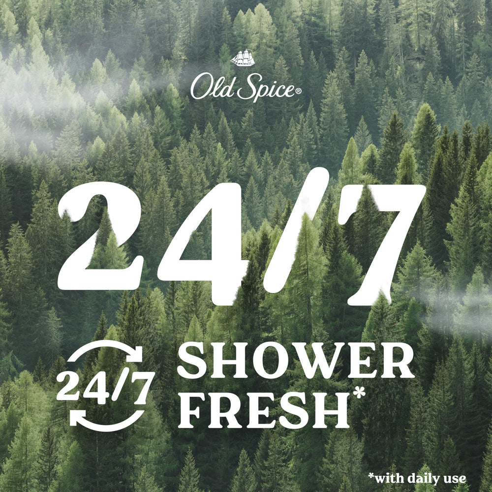 Old Spice cleansing body wash bottle pour action offers smooth, controlled use.