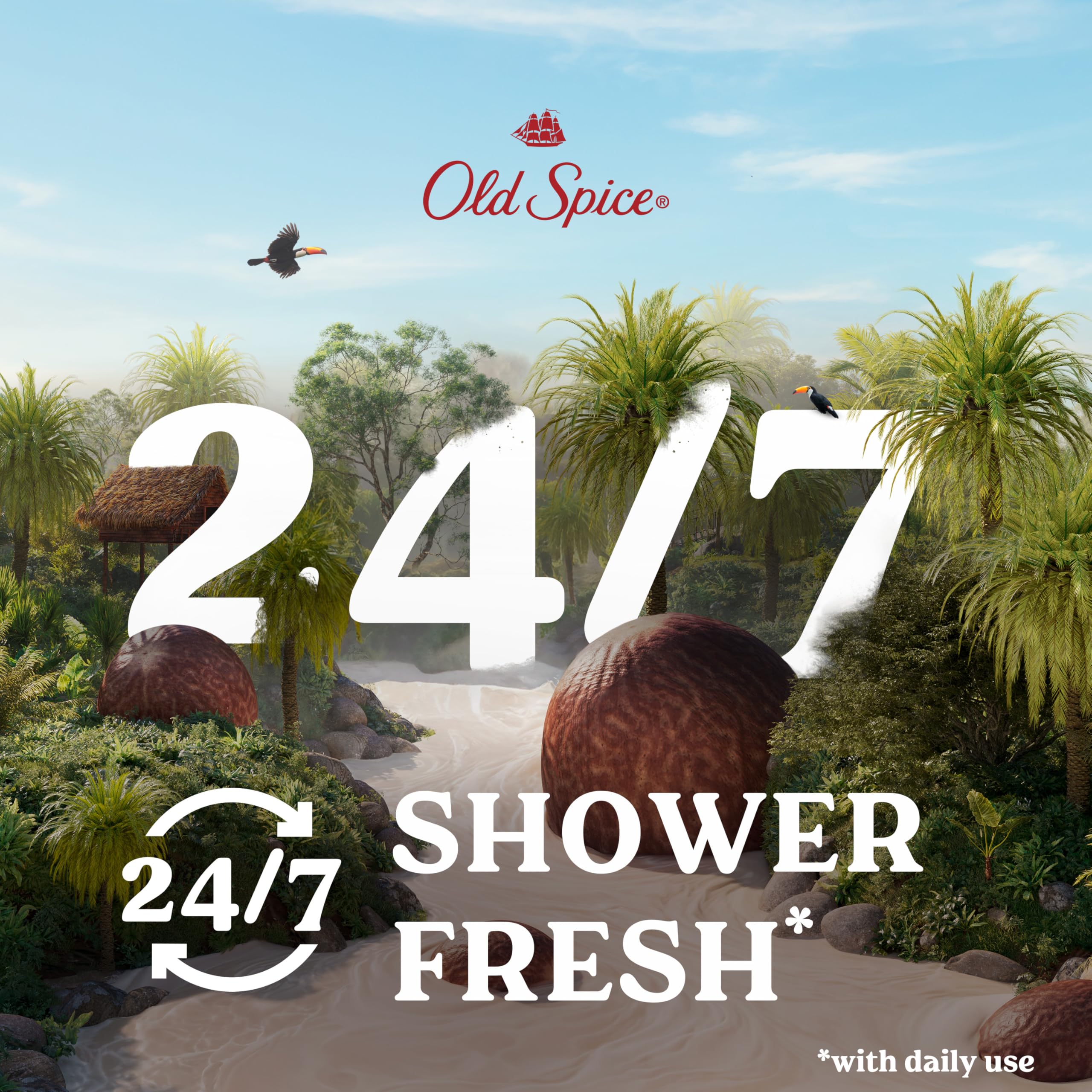 Old Spice cleansing body wash creamy texture on skin for smooth feel.