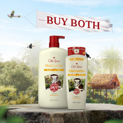 Old Spice cleansing body wash hand-lather application demonstrating rich foam.