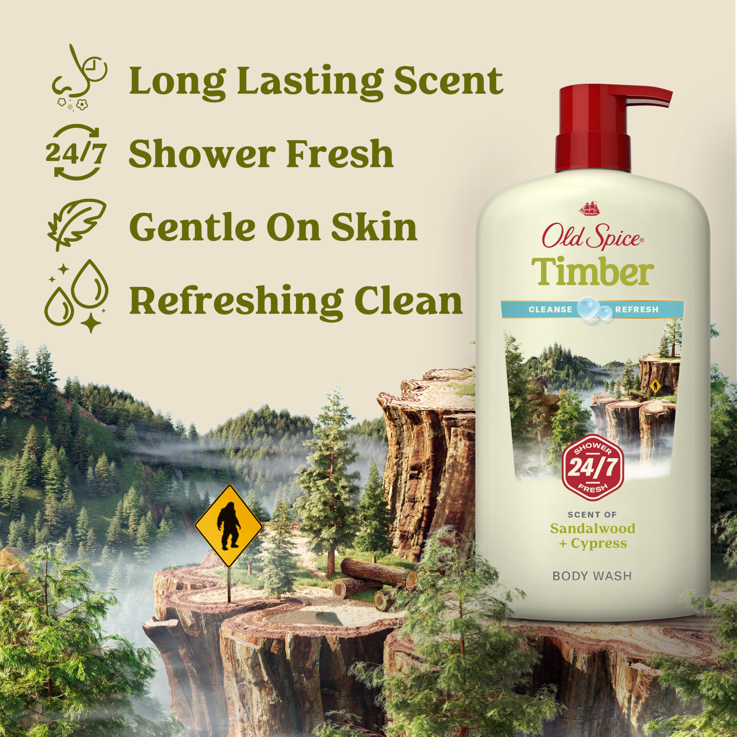 Old Spice cleansing body wash refreshing lather bubbles clean skin after workouts.