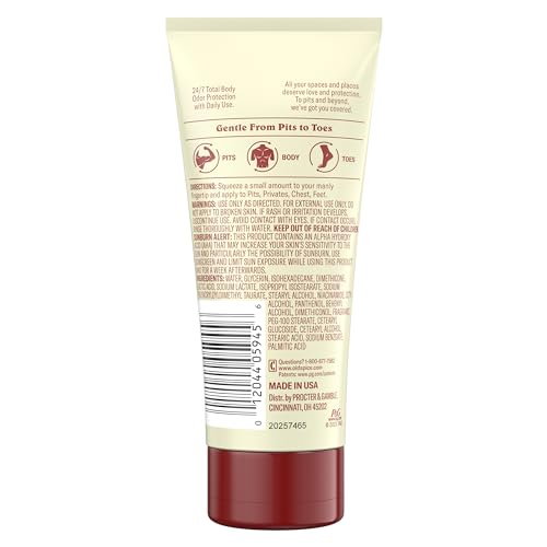 Old Spice crema desodorante para cuerpo, ideal para piel sensible y deporte.