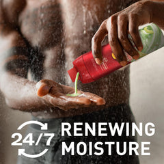 Old Spice cucumber avocado scent lather enhances daily shower ritual.