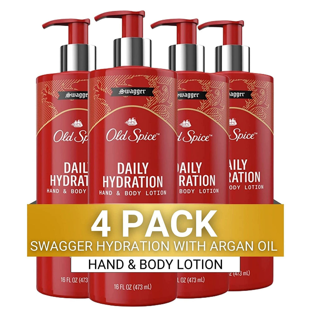 Old Spice Daily Hydration Hand & Body Lotion bottle with pump for easy application and all-day hydration.