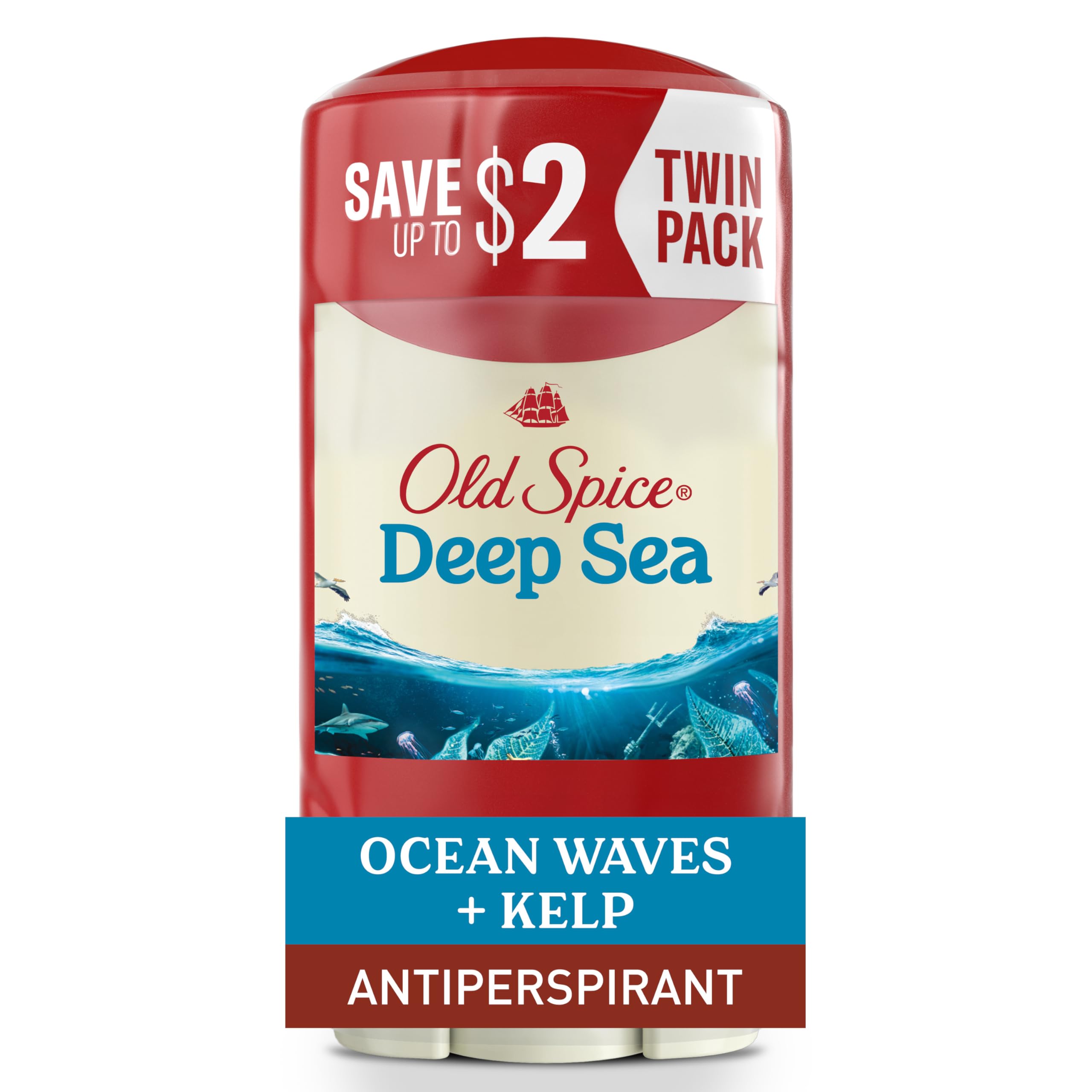 Old Spice Dry Feel antiperspirant bottle offers 24/7 protection.