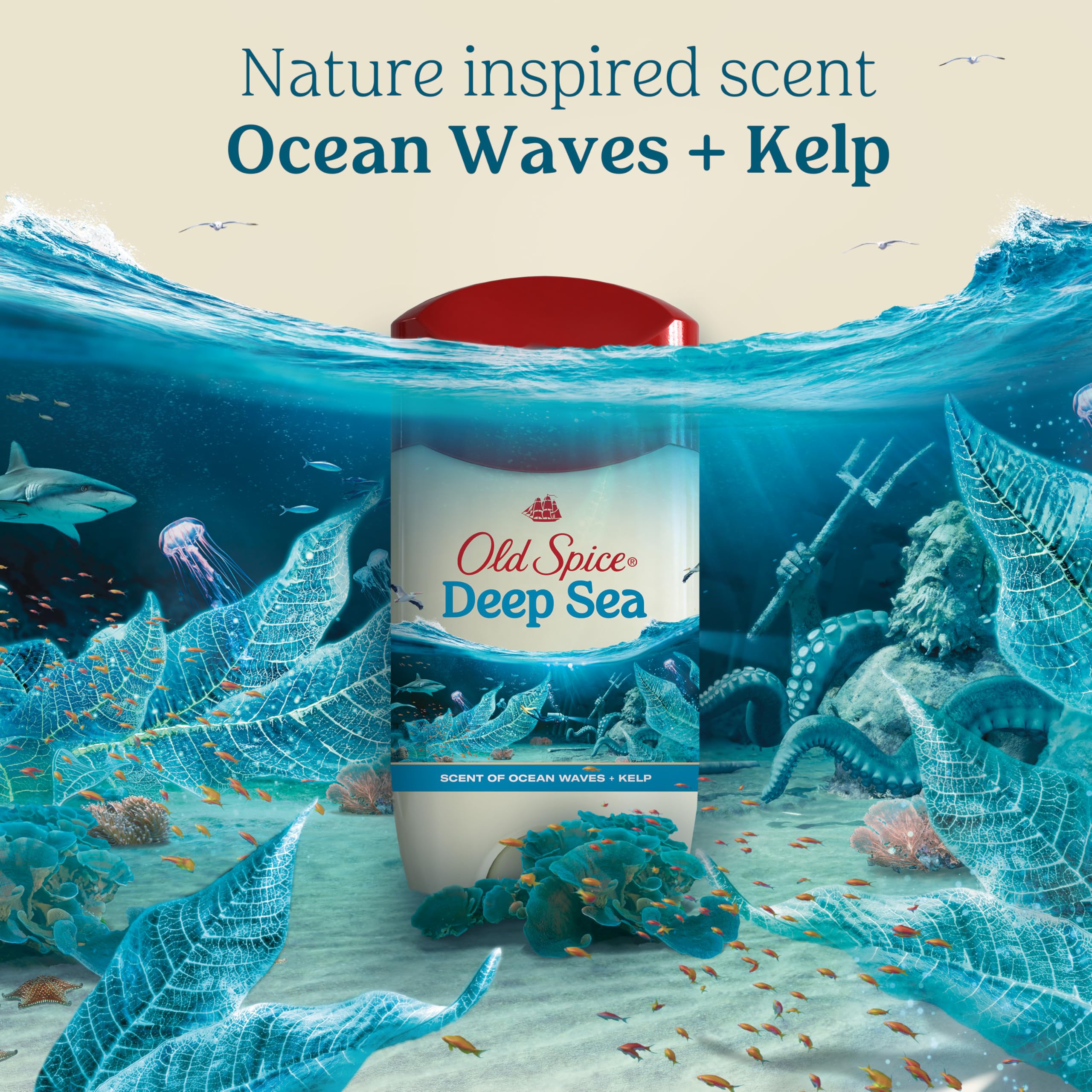 Old Spice Dry Feel packaging label close-up highlighting long-lasting scent.