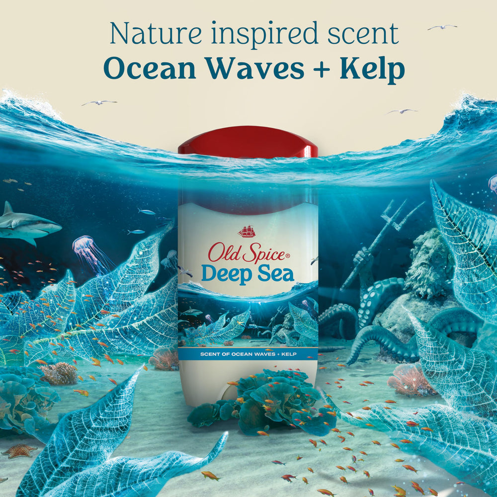 Old Spice Dry Feel packaging label close-up highlighting long-lasting scent.