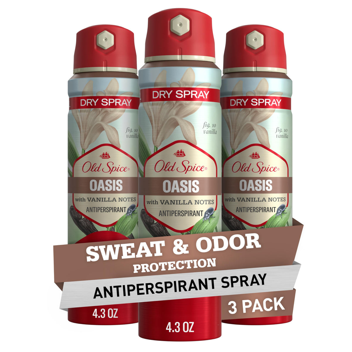 Old Spice Dry Spray bottle shows 24/7 freshness for daily activities