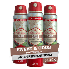 Old Spice Dry Spray bottle shows 24/7 freshness for daily activities
