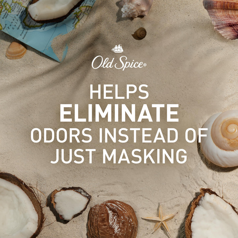 Old Spice Fiji dry spray on skin after shower delivering lasting freshness.