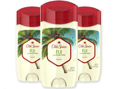 Old Spice Fiji Palm Tree deodorant bottle with aluminum-free formula for all-day odor protection.