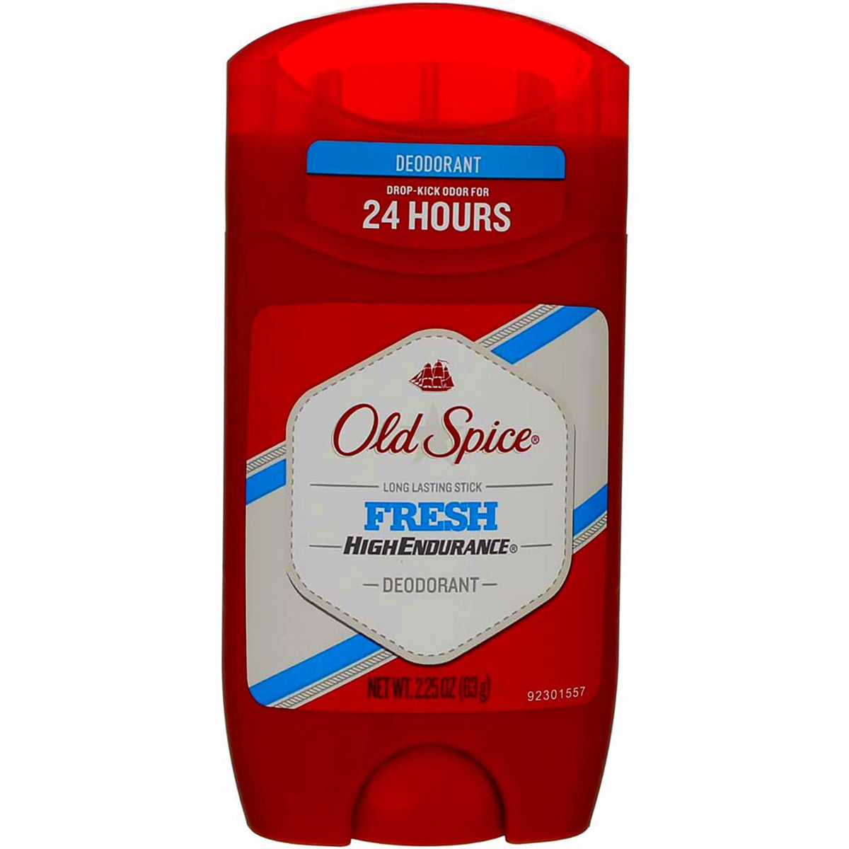Old Spice Fresh Solid 2.25oz pack front view, signaling lasting freshness.