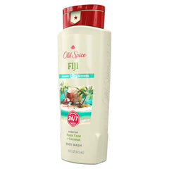 Old Spice Fresher Collection Fiji shower scene highlighting refreshing lather after workout