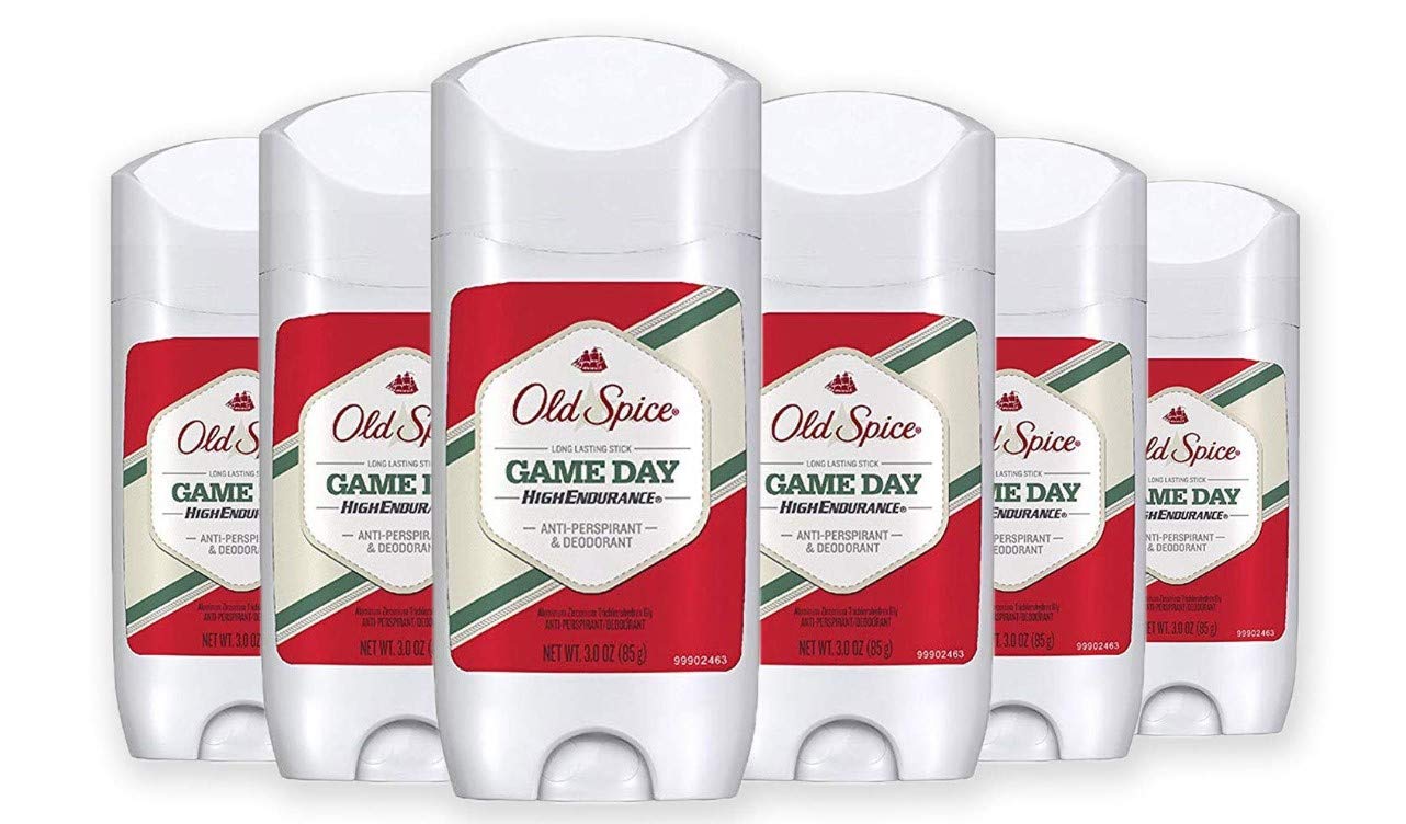 Old Spice Game Day stick front view shows lasting odor protection
