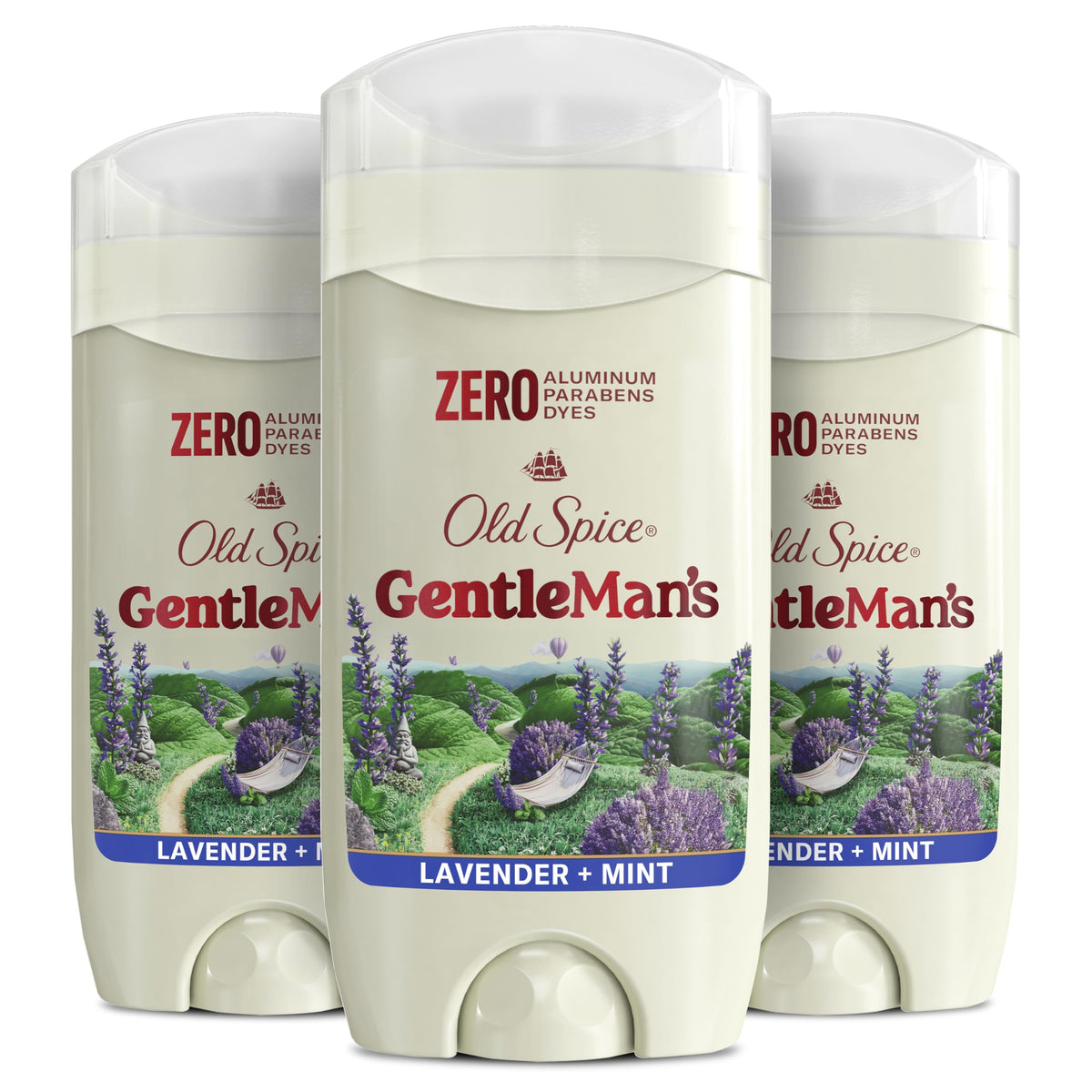 Old Spice GentleMan's three-pack exterior packaging for long-lasting freshness