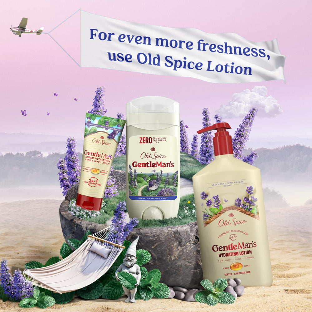Old Spice GentleMan's deodorant being applied to underarm area