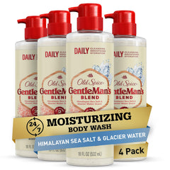 Old Spice Gentleman's Exfoliating Body Wash bottle with 24/7 shower freshness