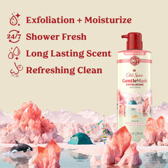 Close-up of Old Spice GentleMan's body wash lather for exfoliation
