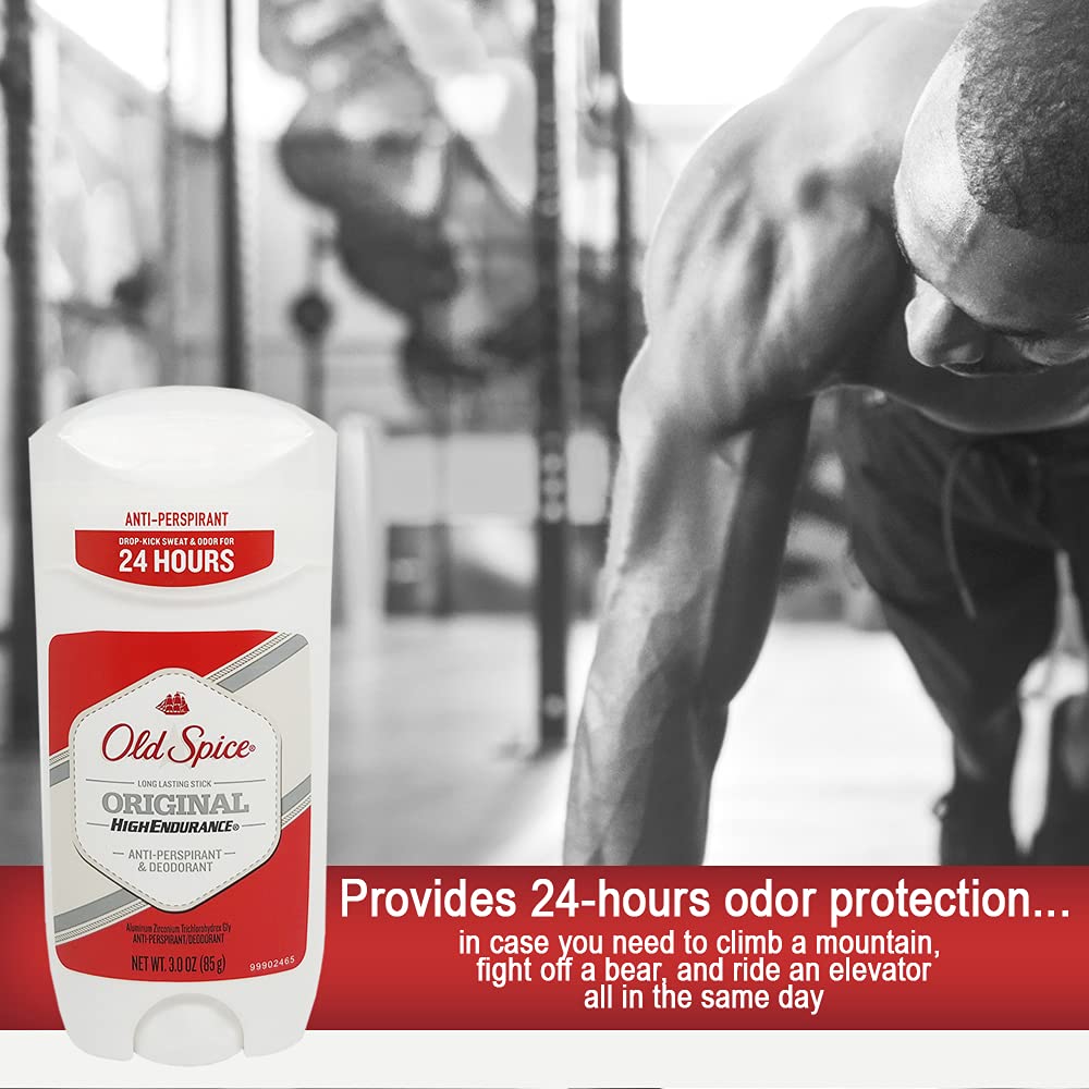 Old Spice High Endurance Original design shows durable packaging and lasting aroma