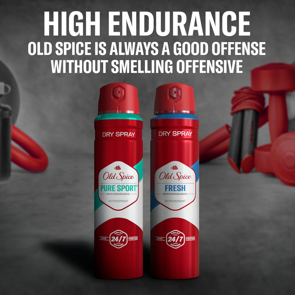Old Spice 24/7 defense concept highlighted on label with odor protection messaging.