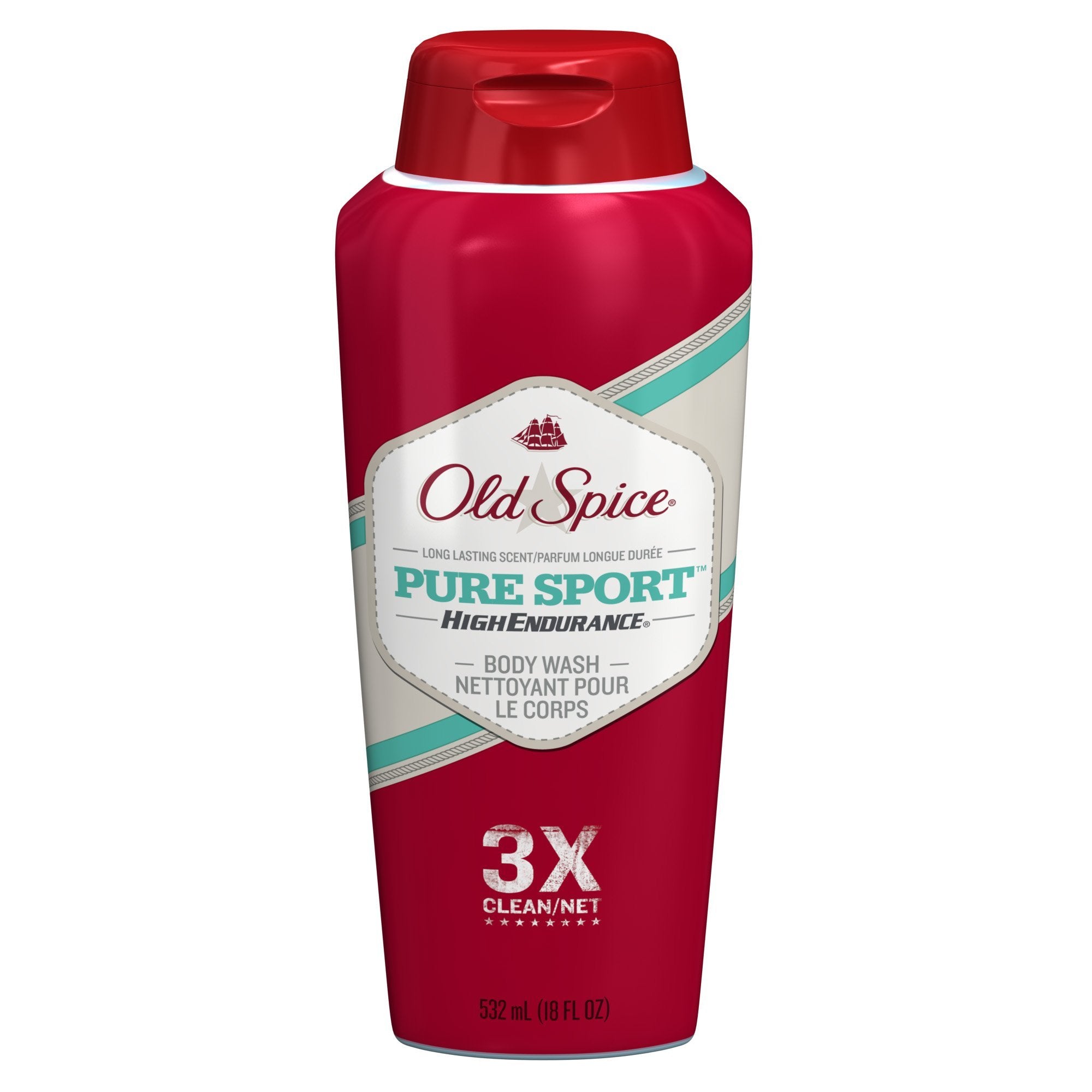 Old Spice High Endurance Pure Sport bubbles close-up showing refreshing lather for active days.