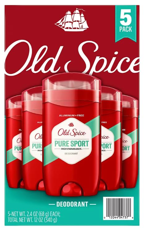 Old Spice High Endurance Pure Sport stick in use demonstrates quick, mess-free application.