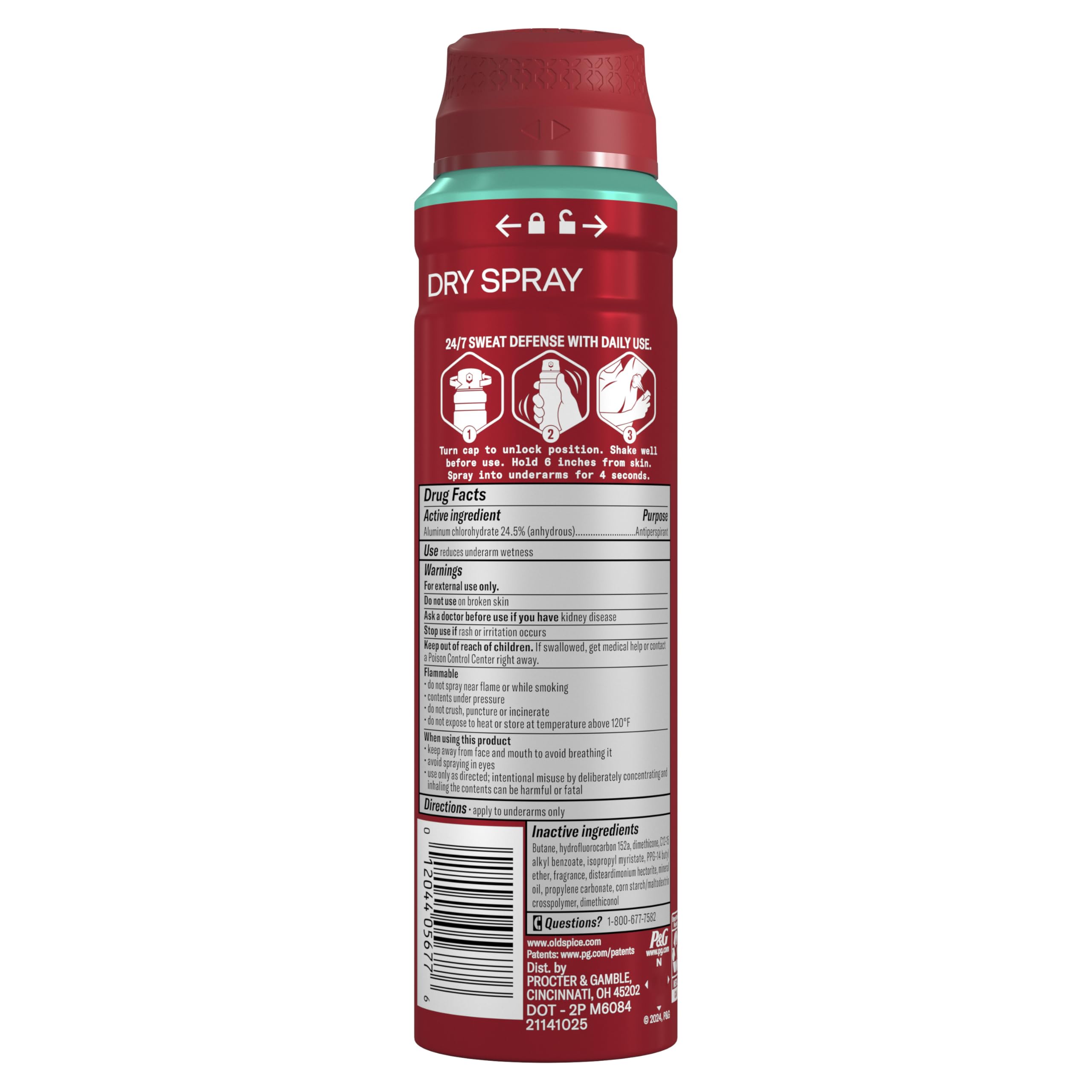 Old Spice Dry Spray formula appears quick dry and non sticky.