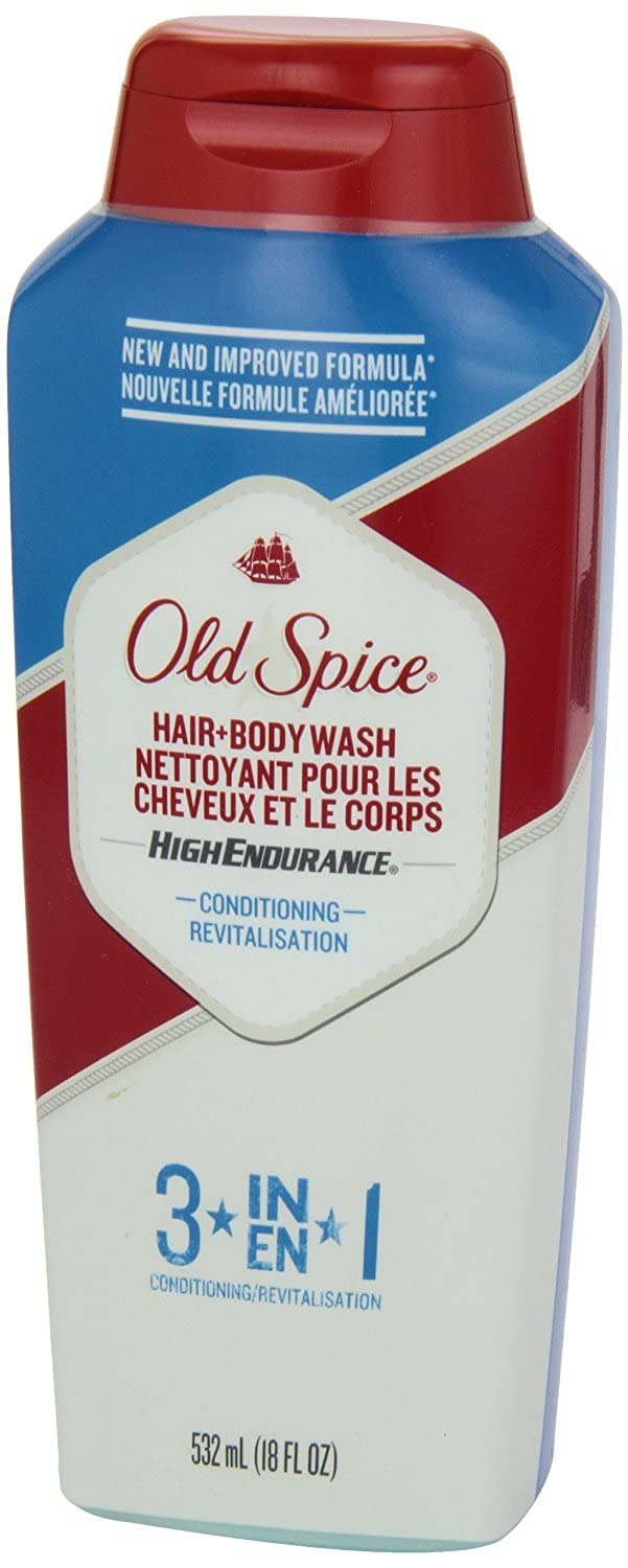 Old Spice High Endurance in shower scene suggests quick, refreshing showers.