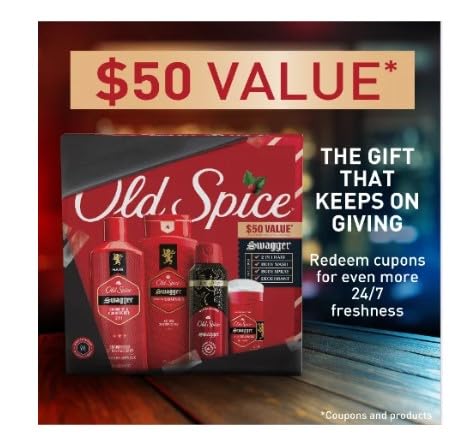 Old Spice Holidude Swagger body-wash bottle delivers refreshing cleanse for energized skin.
