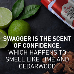 Old Spice Hydro Wash creamy lather demonstrates rich cleansing for dry skin relief.