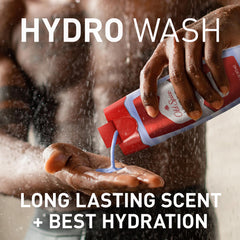 Old Spice Hydro Wash hydrates skin with deep moisturizing for 24/7 shower freshness.