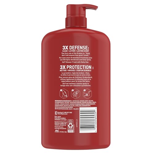 Old Spice Krakengard on bathroom shelf ready for daily routine.