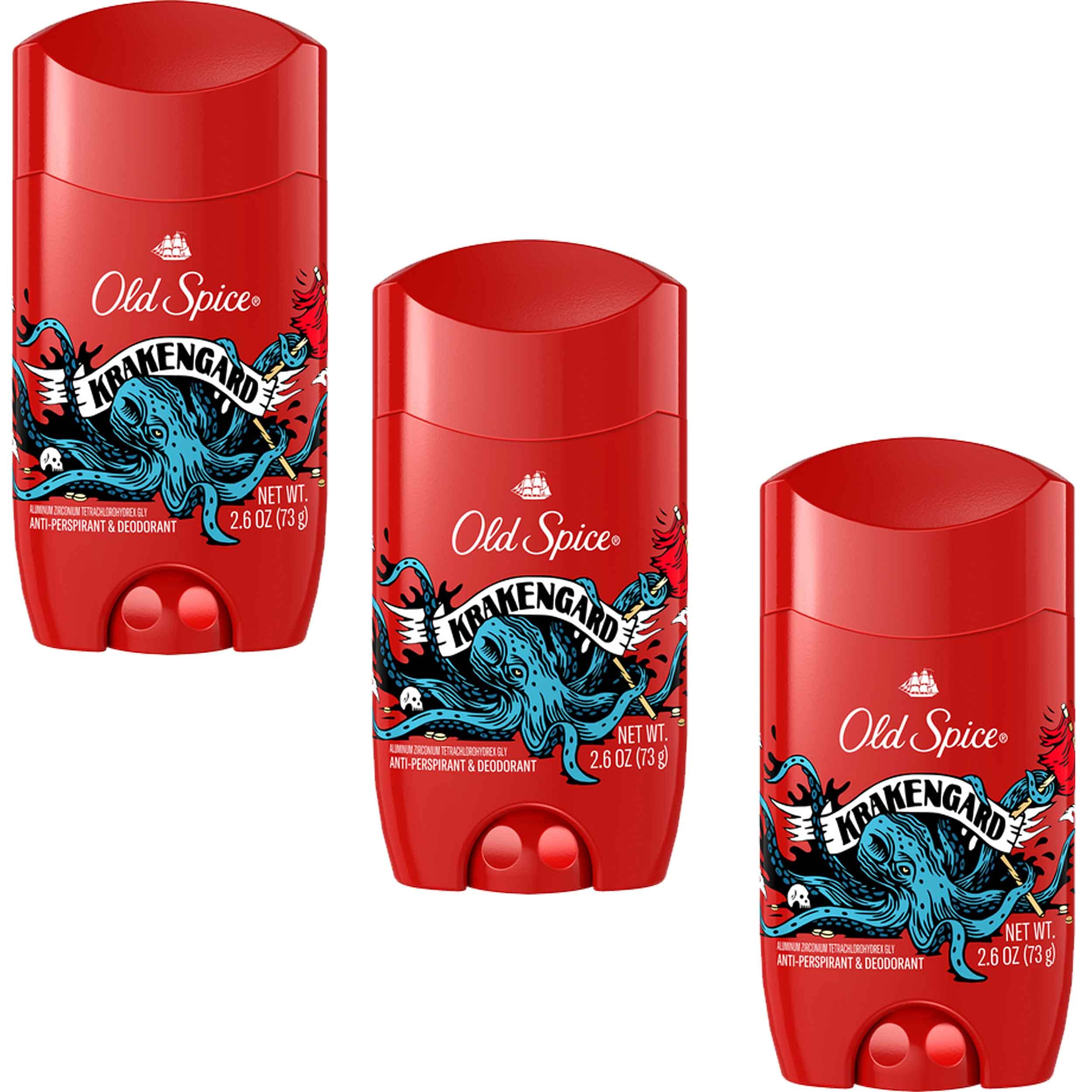 Old Spice Krakengard deodorant bottle 3-pack for all-day freshness.
