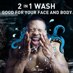 Old Spice Krakengard outer packaging highlights 3X defense and deep ocean notes.