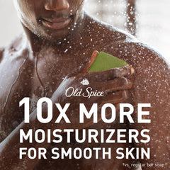 Old Spice Off the Grid sandalwood bar soap close-up showing moisturizing cleanse.