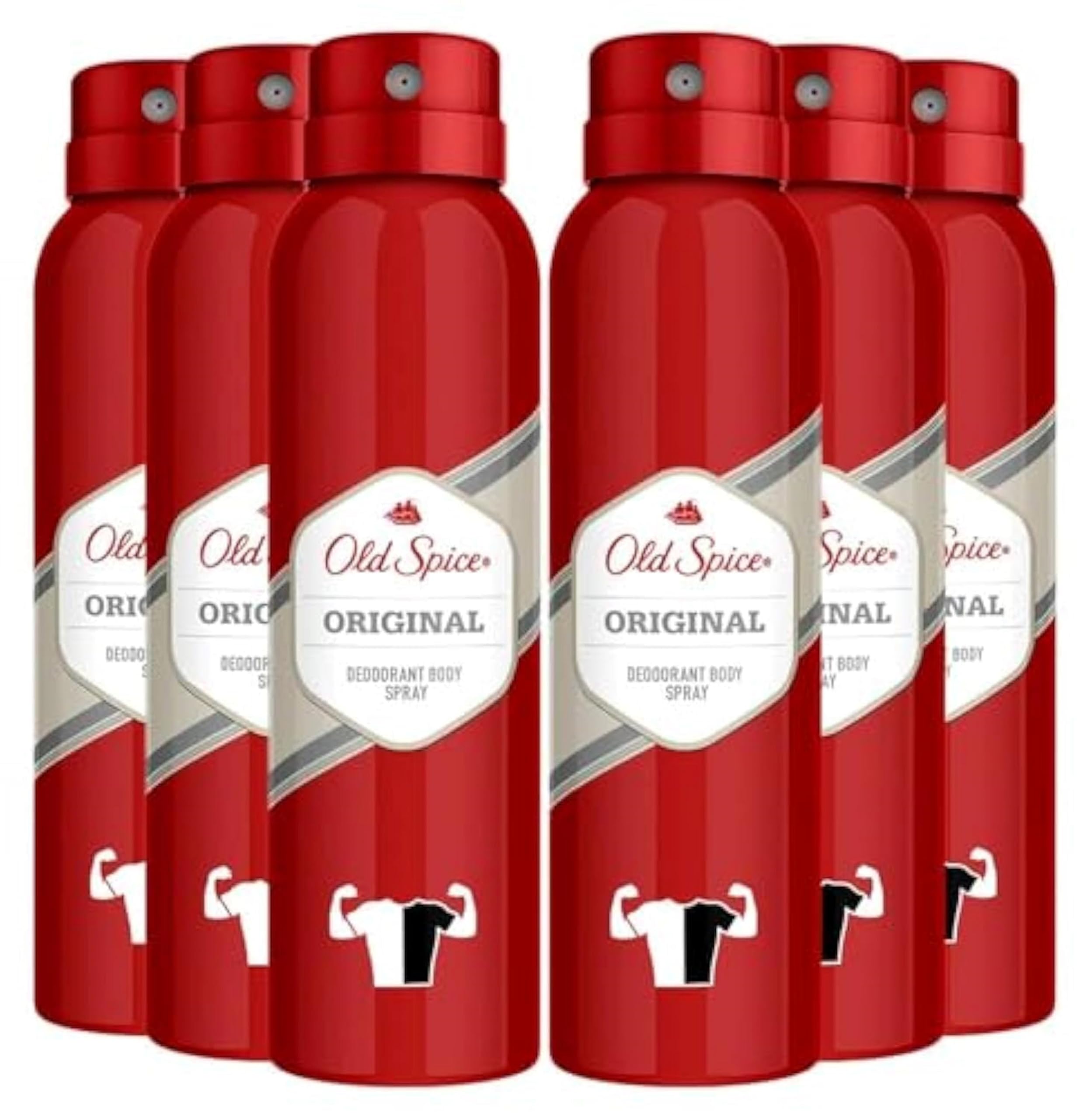 Old Spice Original Scent deodorant spray bottle delivers long-lasting freshness for daily activities.