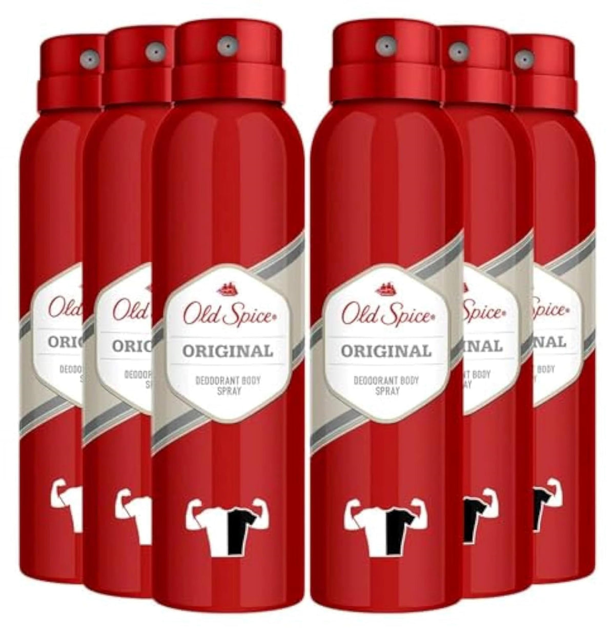 Old Spice Original Scent deodorant spray bottle delivers long-lasting freshness for daily activities.