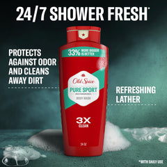 Old Spice Pure Sport foam lather delivers clean feel