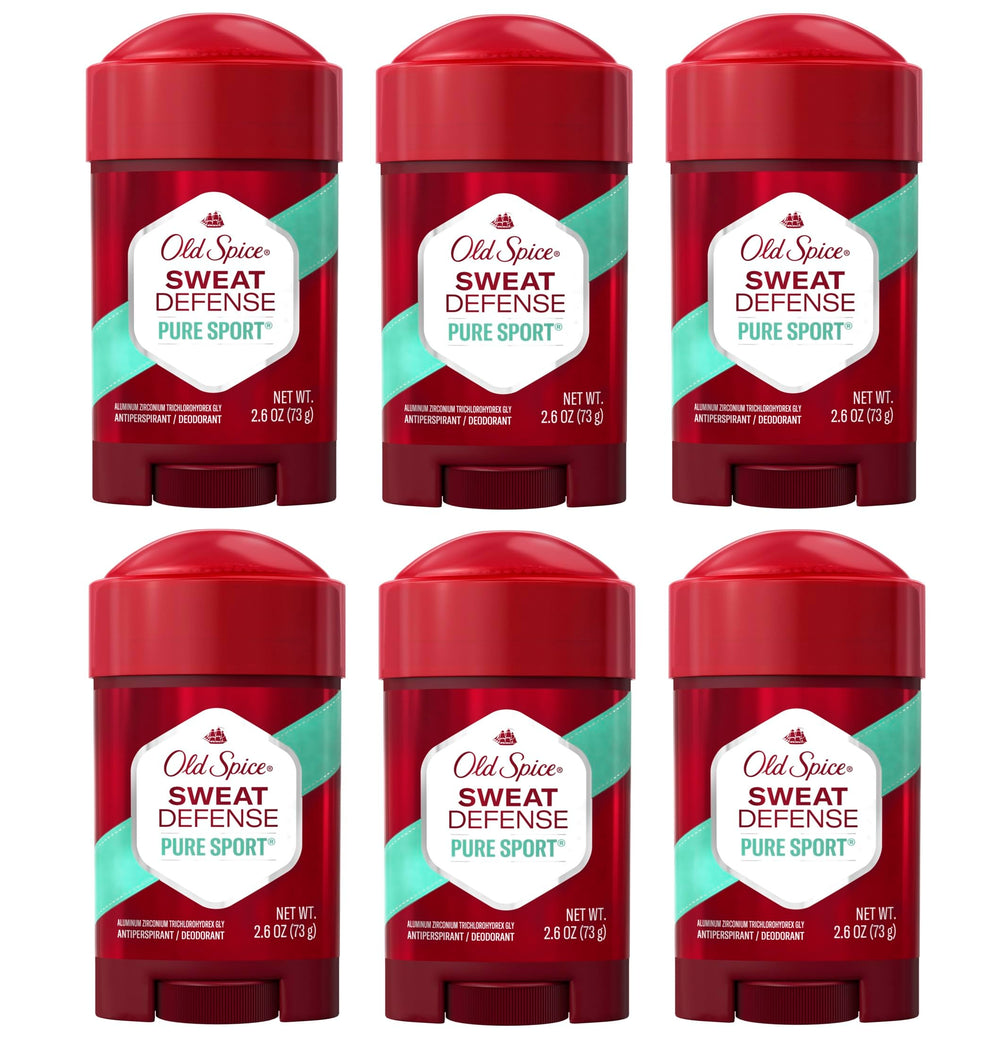 Old Spice Pure Sport Soft Solid 6-pack box displays value and lasting protection