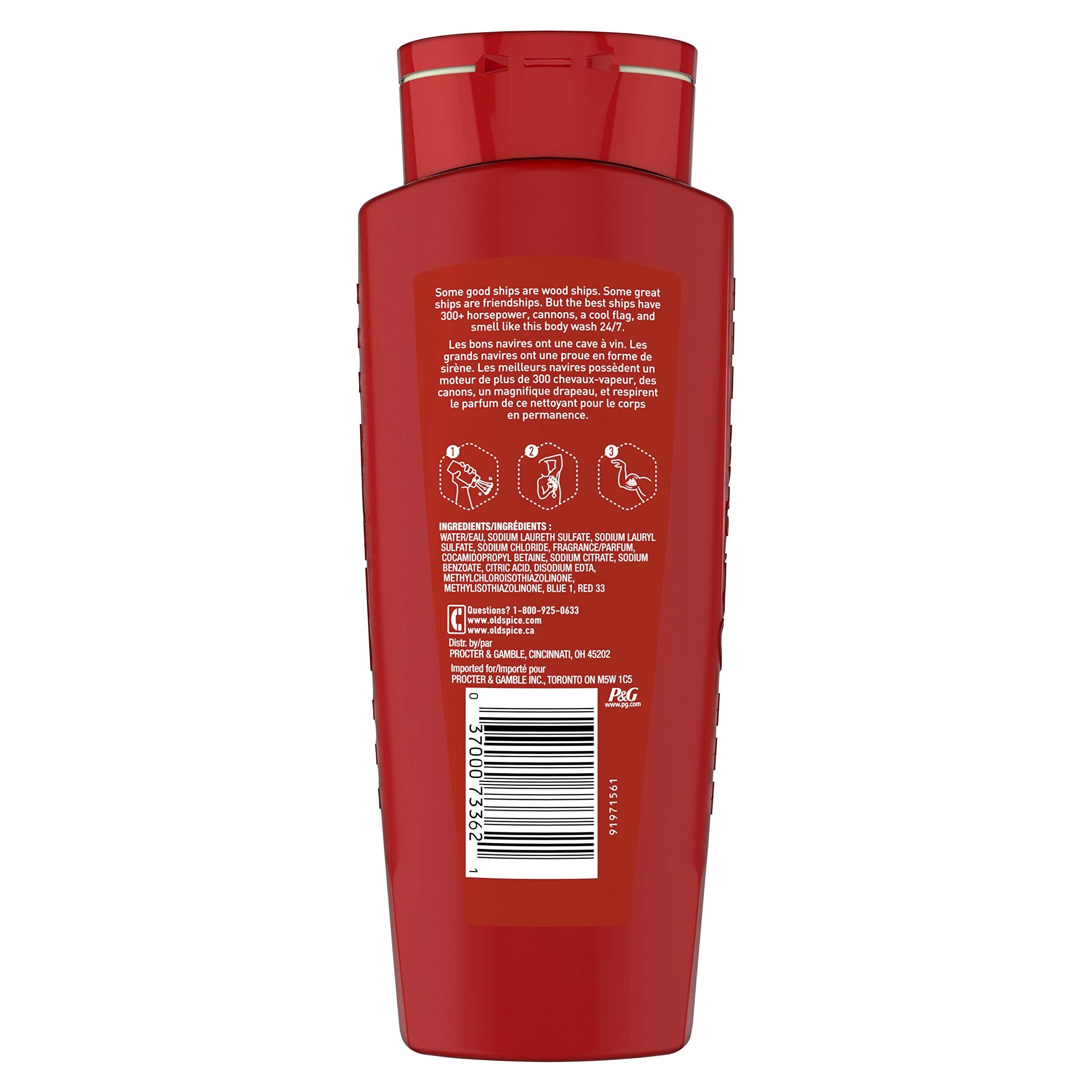 Old Spice Red Collection label closeup shows strong branding