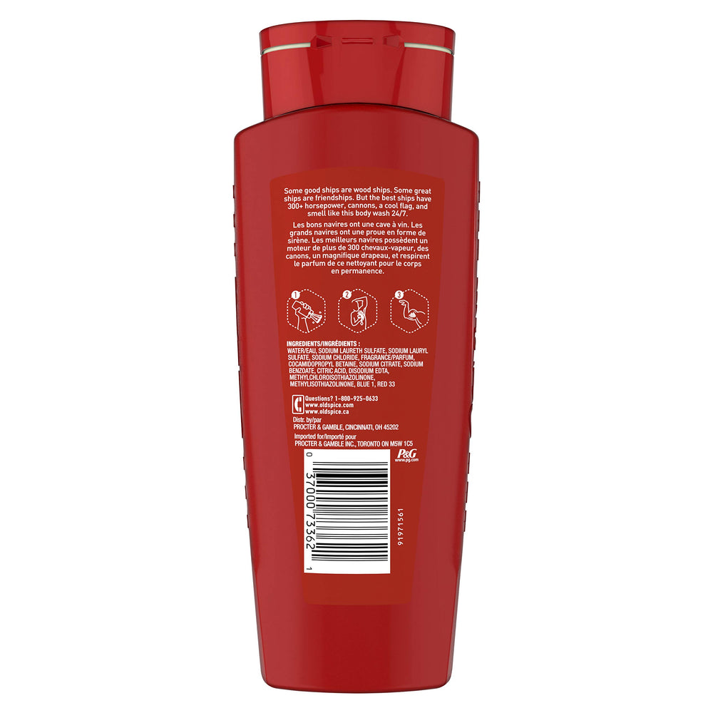 Old Spice Red Collection label closeup shows strong branding
