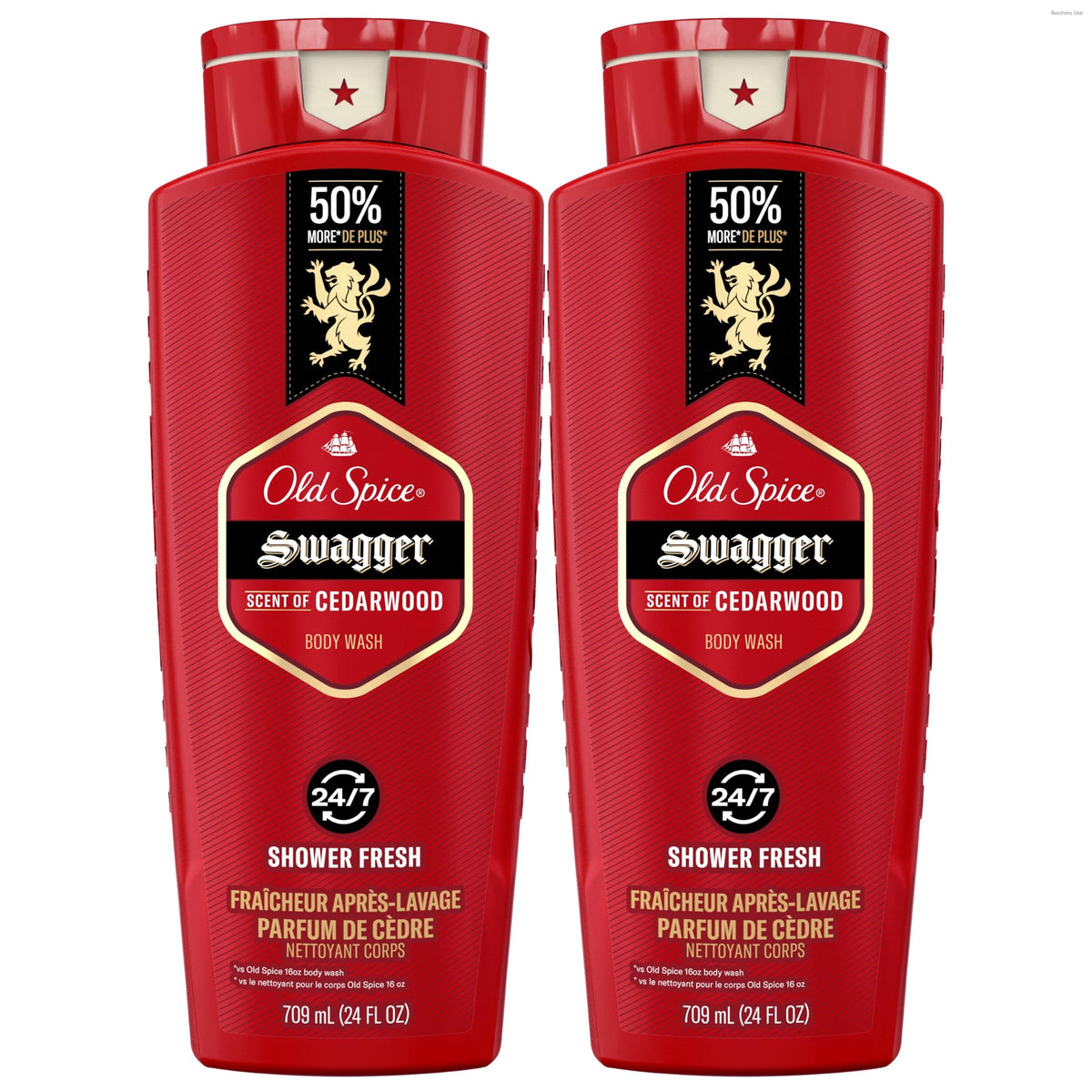 Old Spice Refreshing Body Wash bottle with 24/7 shower-fresh scent for daily cleanse.