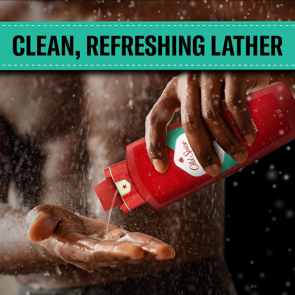 Old Spice refreshing lather shown as crisp foam