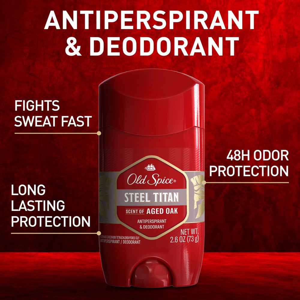 Old Spice Steel Titan bottle cap closeup emphasizes secure seal and freshness.