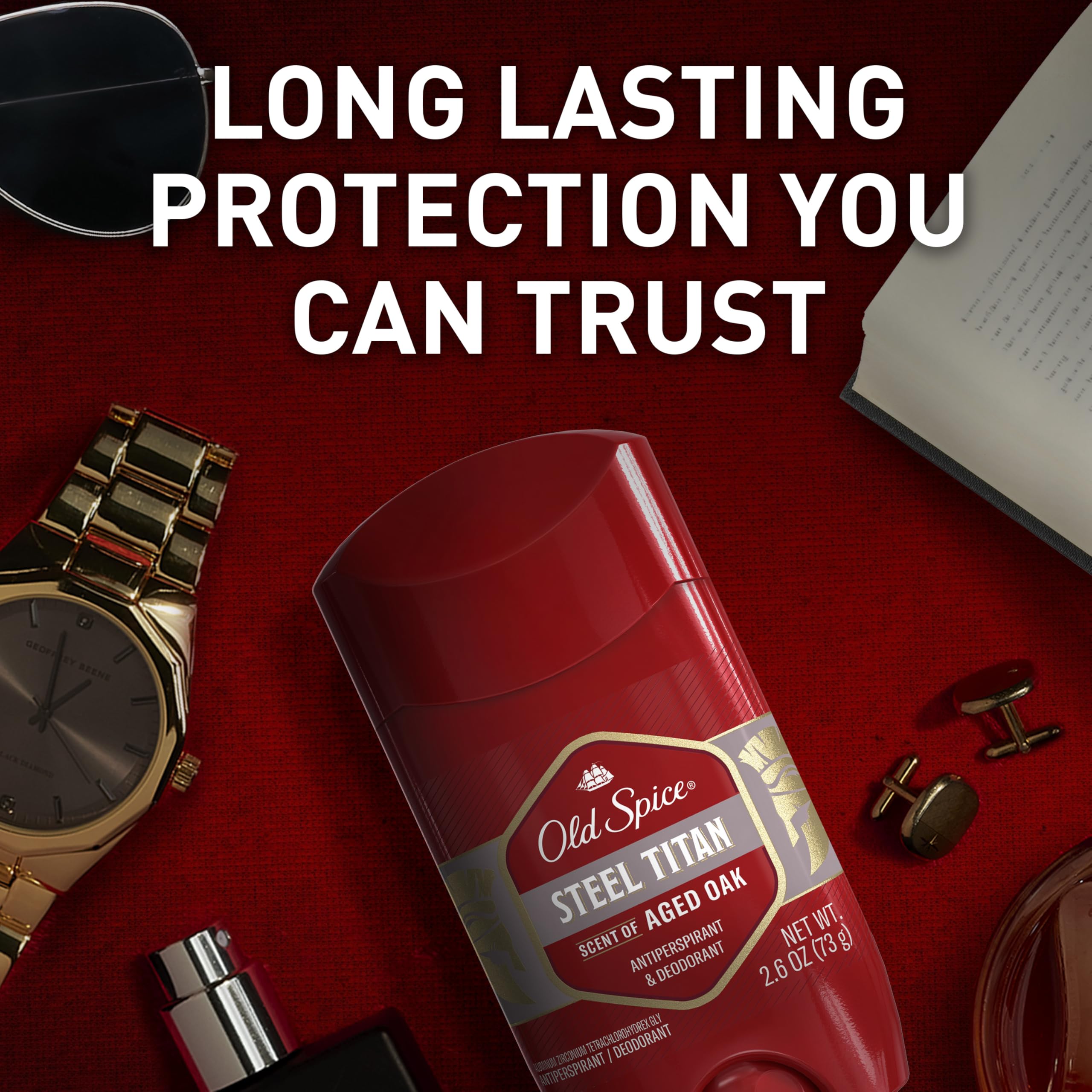 Old Spice Steel Titan side-by-side six-pack emphasizes convenient daily use.