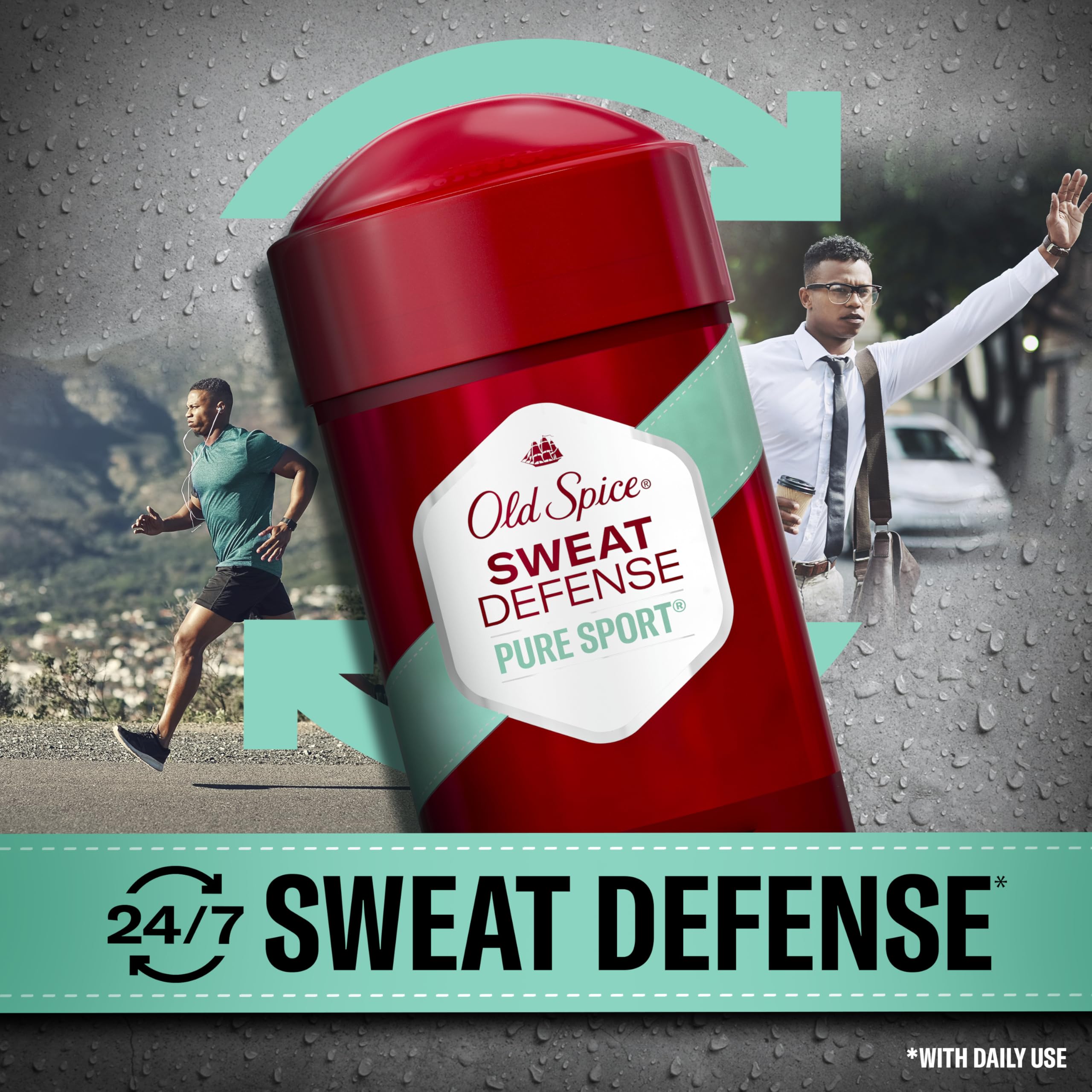 Old Spice Sweat Defense anti-odor protection stick close-up.